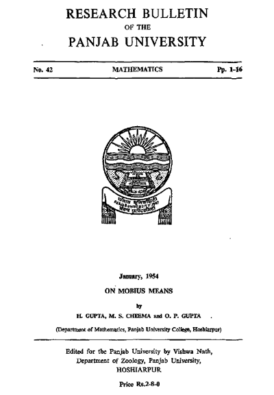 PU Research Journal Science - 51 / 2001